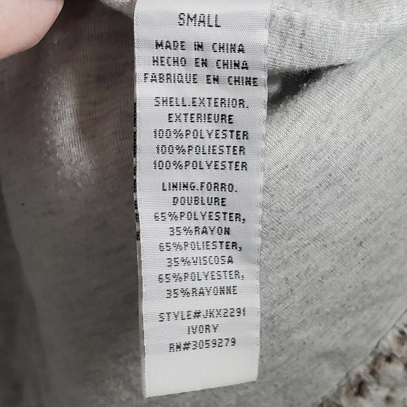 Thread + Supply Quarter Zip Fleece Pullover Ivory Size Small - Picture 10 of 11